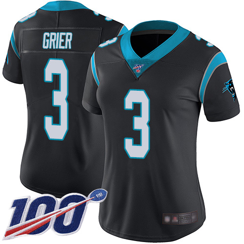 Carolina Panthers Limited Black Women Will Grier Home Jersey NFL Football #3 100th Season Vapor Untouchable->women nfl jersey->Women Jersey